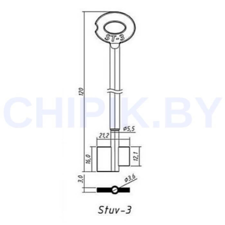 Заготовка ключа СТУВ-3