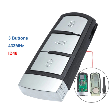 Ключ Фольксваген Пассат, Пассат СС, Маготан смарт корпус с платой ID46