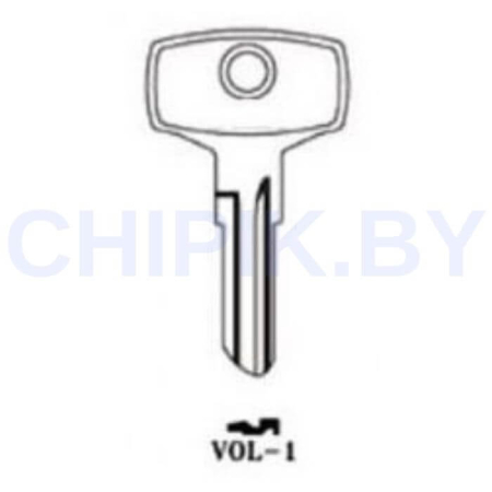 Заготовка авто ключа Вольво, ГАЗ VOL-1 VOL1R VOG1L VO1S КНР металл