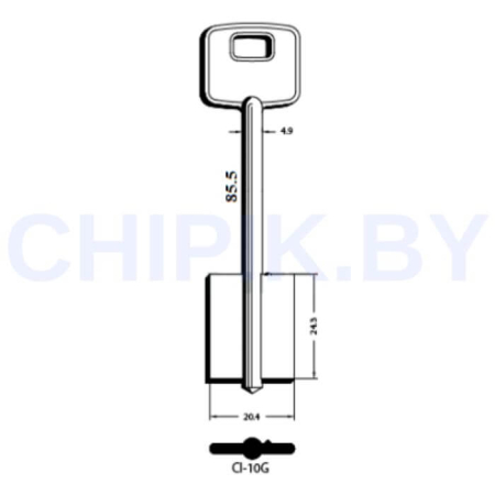 Заготовка ключа Чиза CIZ13D CI-10G 5CS1 2CI4R