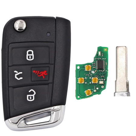 Ключ Фольксваген Джетта, Гольф, Гольф GTI выкидной ключ с платой