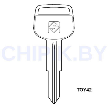 Заготовка авто ключа Тойота TOYO-10 TOY42 метал Европа