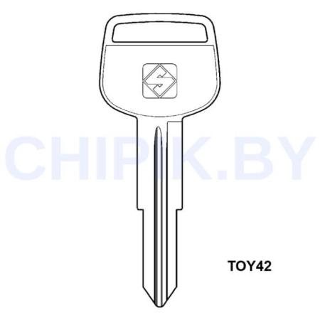 Заготовка авто ключа Тойота TOYO-10 TOY42 метал Европа