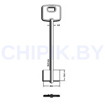 Заготовка ключа Чиза CIZ12DP CI1PG CSP 1CI1P97 Заготовка ключа Чиза CIZ12DP CI1PG CSP 1CI1P97