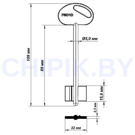 Заготовка ключа FUARO FRO1D