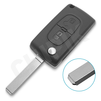 Ключ Ситроен C4, C3 Пикассо С3 выкидной VA2 батарейка на плате