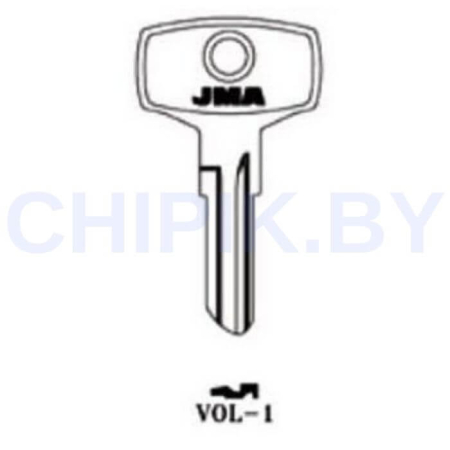 Заготовка авто ключа Вольво, ГАЗ VOL-1 VOL1R VOG1L VO1S Европа металл