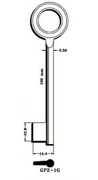Заготовка ключа GPZ-1G 6GPZ1 6GPZ1 2GPZ1 Заготовка ключа GPZ-1G 6GPZ1 6GPZ1 2GPZ1