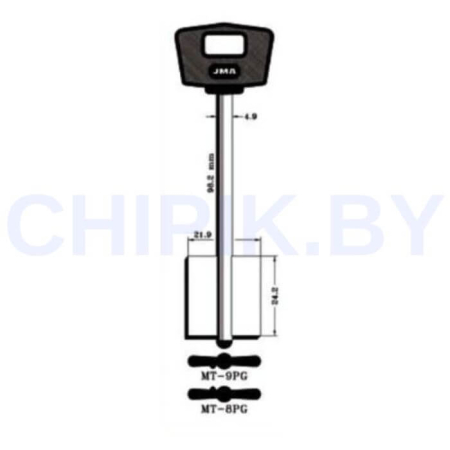 Заготовка ключа Моттура MOTTURA MTR8DP MT-8PG 5MT10BP 2MO10P165