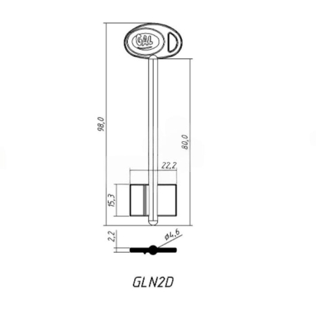 Галеон-2 GLN2D 98*15,3*22,2 мм, 2.2хØ4.6мм