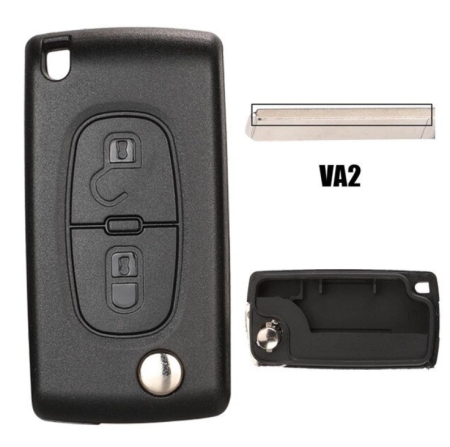 Ключ Пежо 207, 3008, 307, 308, 4007, 407 выкидной VA2 батарейка на плате