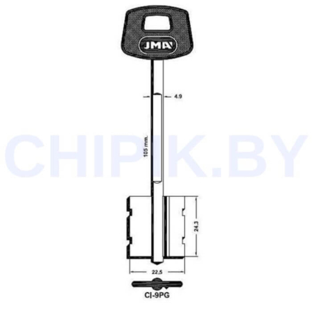 Заготовка ключа Чиза-7 Cisa-7 CIZ7DP CI9PG 5CS12P 2CI9P97 Европа