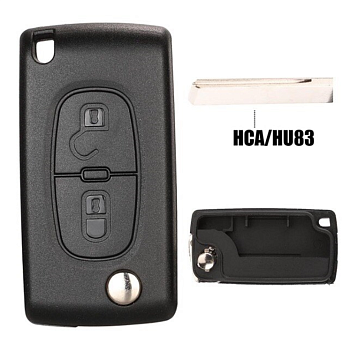 Ключ Пежо 207, 3008, 307, 308, 4007, 407 выкидной HU83  батарейка на плате Ключ Пежо 207, 3008, 307, 308, 4007, 407 выкидной HU83  батарейка на плате