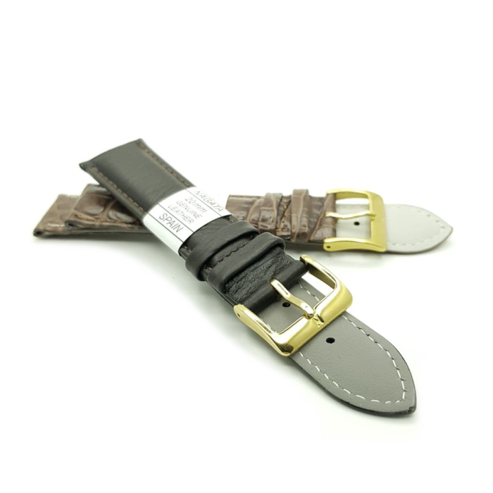 Ремешок искусственная кожа 20 мм, Коричневый