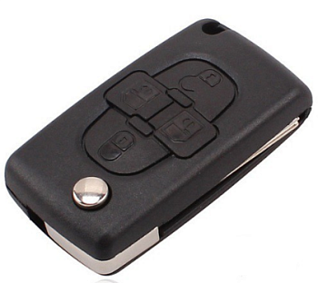 Ключ Пежо 807 выкидной HU83 батарейка на плате