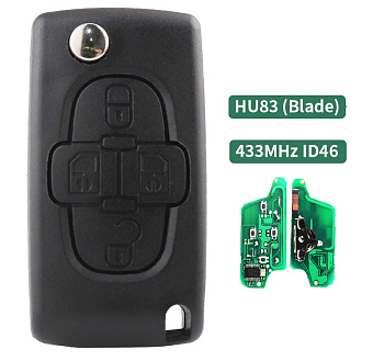 Ключ Пежо 1007, 807 выкидной корпус с платой