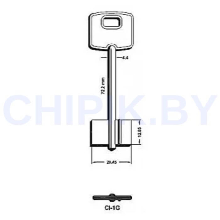 Заготовка ключа Чиза CIZ1G CI-1G CS 1CI1