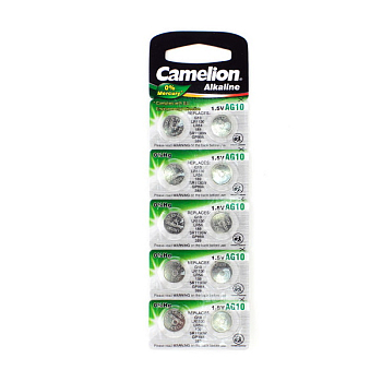 Батарейка AG10/189/389/SR1130/1130/LR54/V10GA/54/LR1130 Camelion