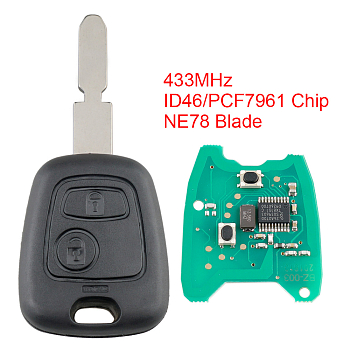 Ключ Пежо 406 корпус с платой