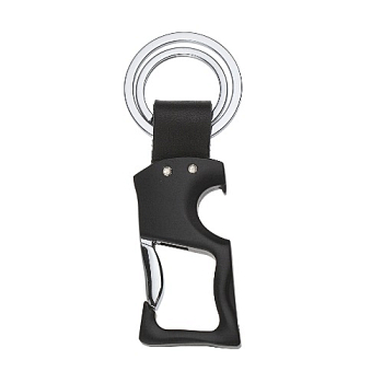 Карабин с двумя кольцами для ключей и открывашкой