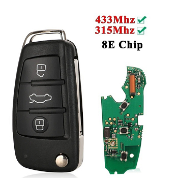 Ключ Ауди A6, A6L, Q7 выкидной с платой 315МГц/433МГц Ключ Ауди A6, A6L, Q7 выкидной с платой 315МГц/433МГц