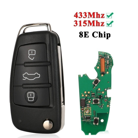 Ключ Ауди A6, A6L, Q7 выкидной с платой 315МГц/433МГц