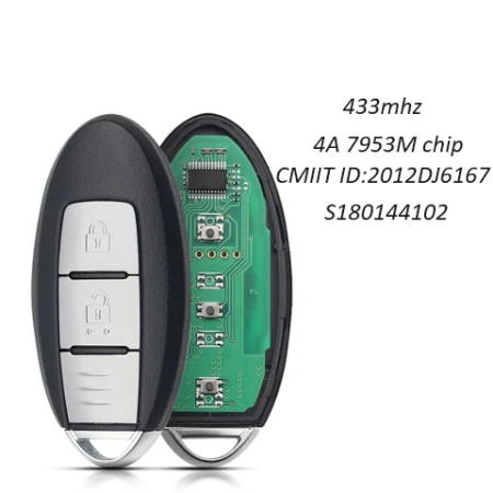 Ключ Ниссан Кашкай, Пульсар, Х-Трейл смарт корпус с платой