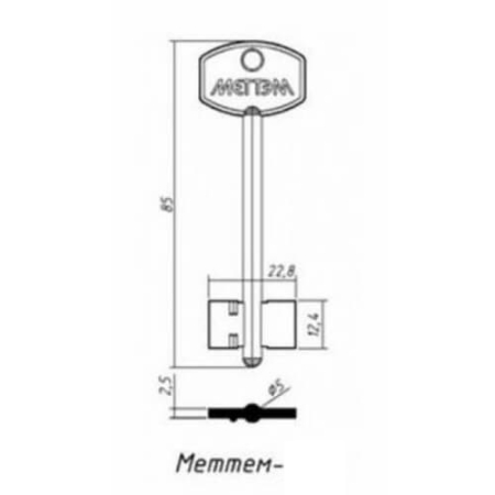 Заготовка ключа Меттэм-1 MET1DP 88*22,8*12,4 мм Заготовка ключа Меттэм-1 MET1DP 88*22,8*12,4 мм