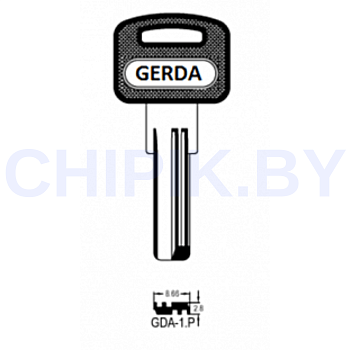 Заготовка ключа GDA-1.P GDA1P164 Заготовка ключа GDA-1.P GDA1P164
