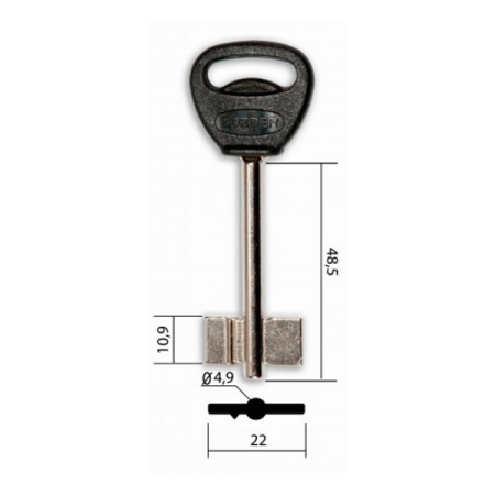 Заготовка ключа Бордер-1 BRD1DP 72-22-10.9 мм