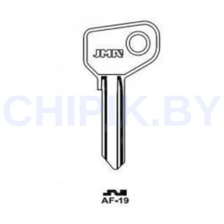 Заготовка авто ключа Лада, ВАЗ, ГАЗ, УАЗ AF-19 AF7B AF16B FA1L FR1L 1292 CD2 Европа металл