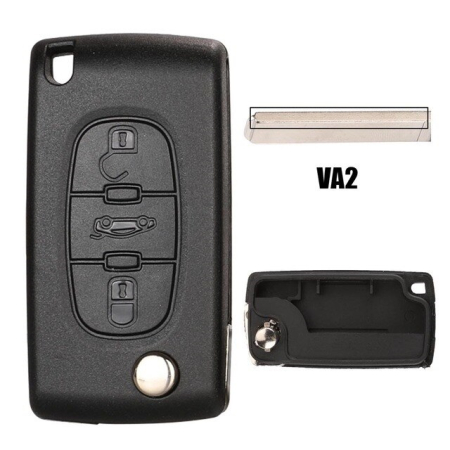 Ключ Пежо 308, 407, 408, 5008, 508 выкидной VA2 батарейка на плате