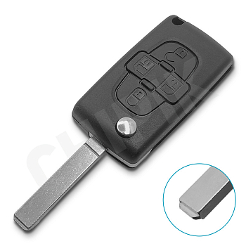 Ключ Пежо 807 выкидной HU83 батарейка на плате