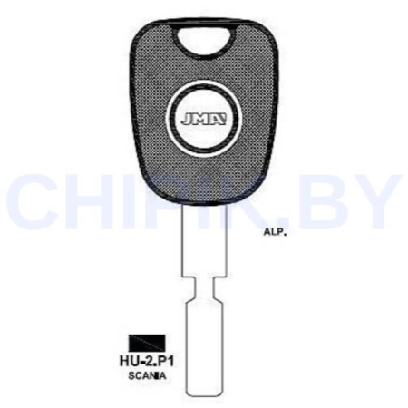 Заготовка авто ключа Скания HU-2.P1 HU71TE T00HF72P Европа под чип