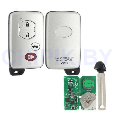 Пульт Lonsdor LT20-01 Toyota, 4 кнопки, паника, седан