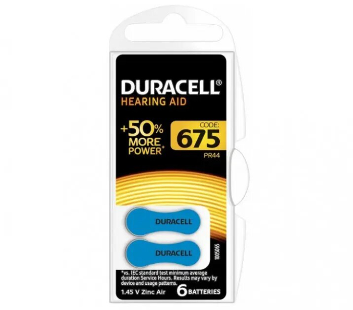 Батарейка Слуховая 675 DURACELL