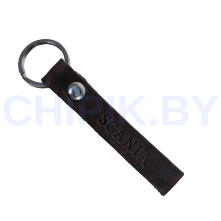 Брелок Скания кожа Темно Коричневый