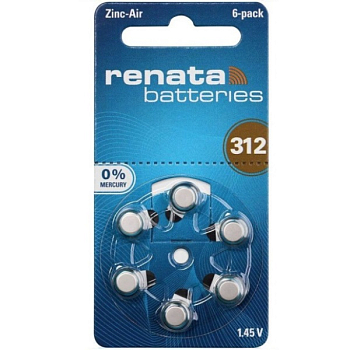 Батарейка 312 Renata слух.