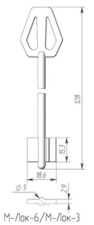 Заготовка ключа М-Лок-3 MLK3D 106-18-15 мм
