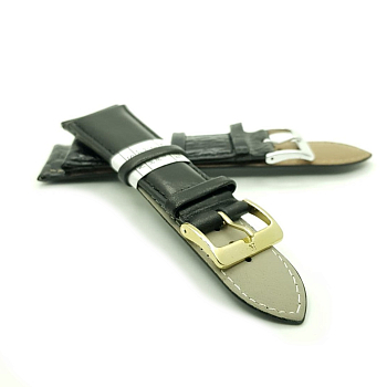 Ремешок искусственная кожа 24 мм, Черный Ремешок искусственная кожа 24 мм, Черный