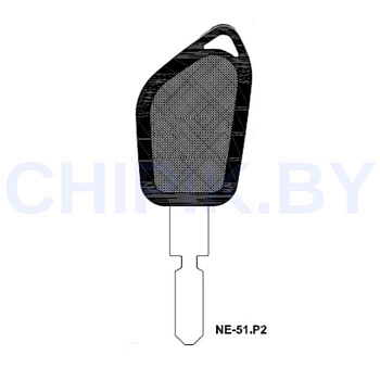 Заготовка авто ключа Пежо NE-51.P2 NE78P NN79P NE81P115 КНР под чип