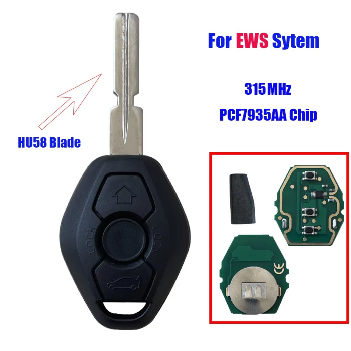 Ключ БМВ с платой 3,5,7,X3,X5,Z4 315MHZ Ключ БМВ с платой 3,5,7,X3,X5,Z4 315MHZ