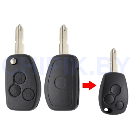 Ключ Рено Дастер, Логан, Стипвей выкидной корпус под переделку NE73