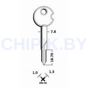 Заготовка ключ крест KR-1 KR-1X XKV2 XRUS4 KRX1 Ø7.8, 1.3х1х18.7мм Гравер Заготовка ключ крест KR-1 KR-1X XKV2 XRUS4 KRX1 Ø7.8, 1.3х1х18.7мм Гравер