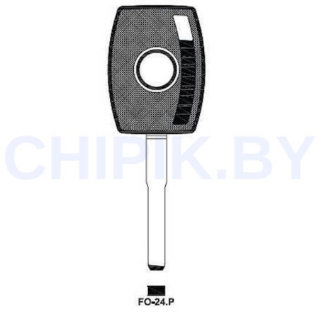 Заготовка авто ключа Форд, Ленд Ровер, Линкольн, Ягуар FO-24.P HU101 HF65P113 КНР пластик