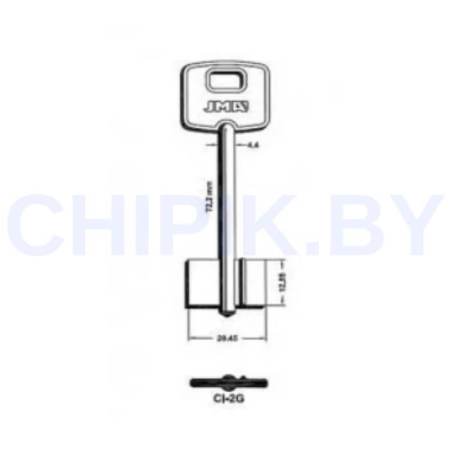 Заготовка ключа Чиза CIZ11D CI-2G CSC 1CI1R Заготовка ключа Чиза CIZ11D CI-2G CSC 1CI1R