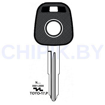 Заготовка авто ключа Тойота TOYO-17.P TOY46RP TY53P TY44RP79 TR60P КНР пластик