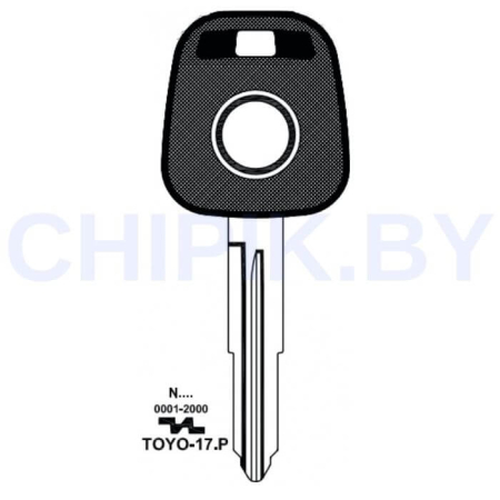 Заготовка авто ключа Тойота TOYO-17.P TOY46RP TY53P TY44RP79 TR60P КНР пластик