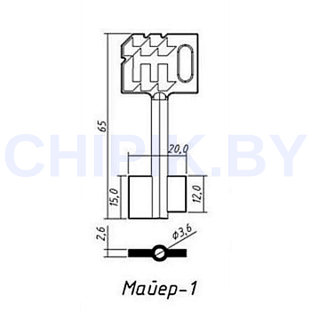 Заготовка ключа Майер-1 MAUER MAE1D 65-20-15/12 мм Заготовка ключа Майер-1 MAUER MAE1D 65-20-15/12 мм