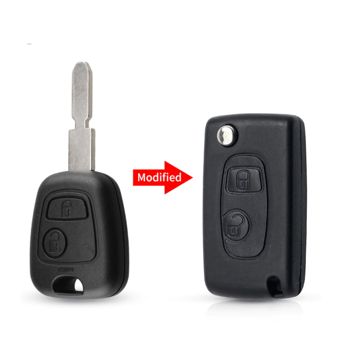 Ключ Пежо 406 выкидной корпус под переделку Ключ Пежо 406 выкидной корпус под переделку